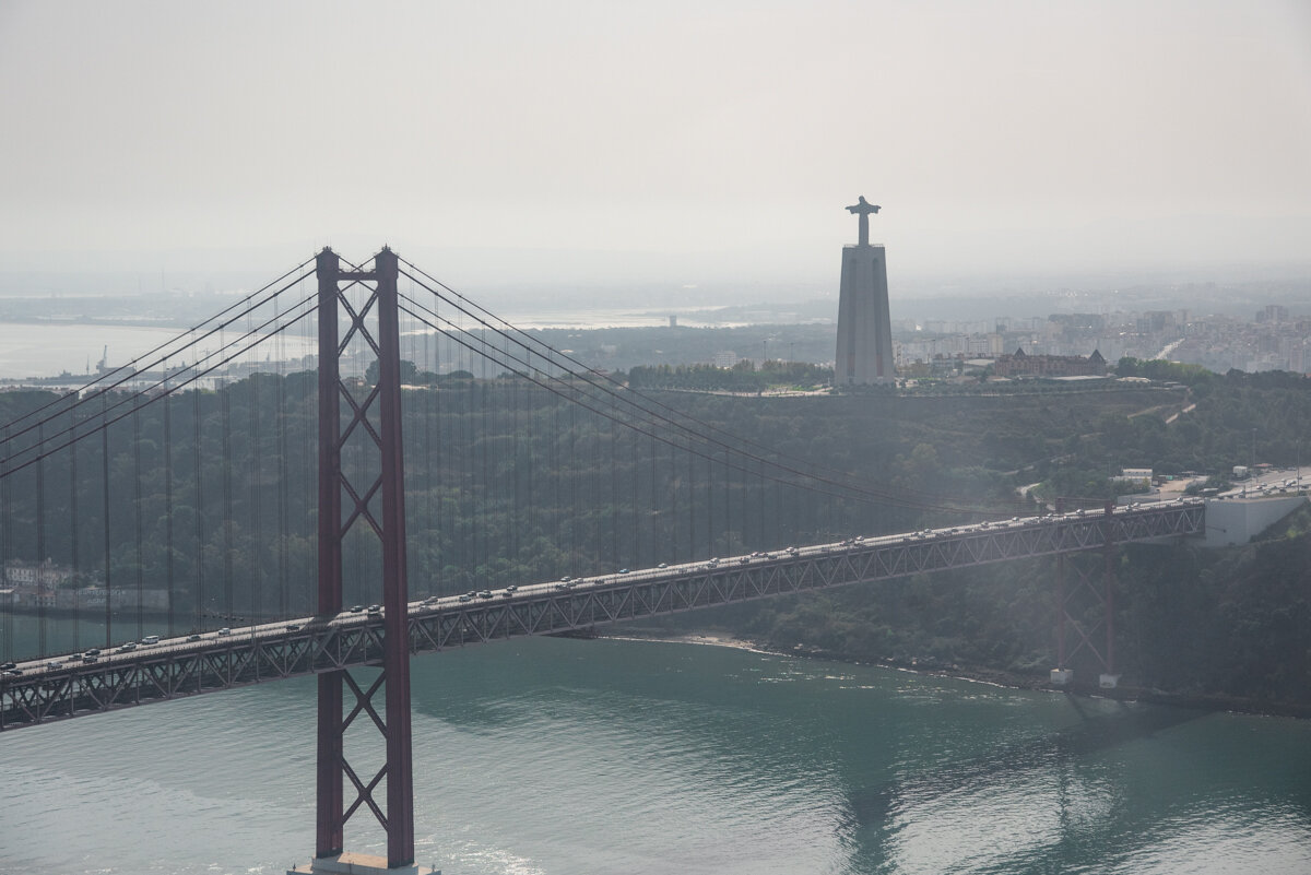 Pont du 25 Avril et Cristo Rei à Lisbonne
