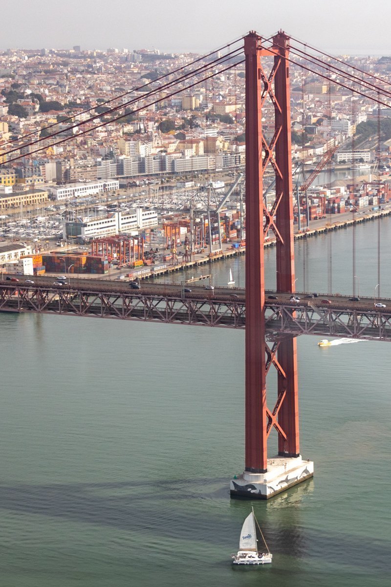 Photo aérienne du pont du 25 avril