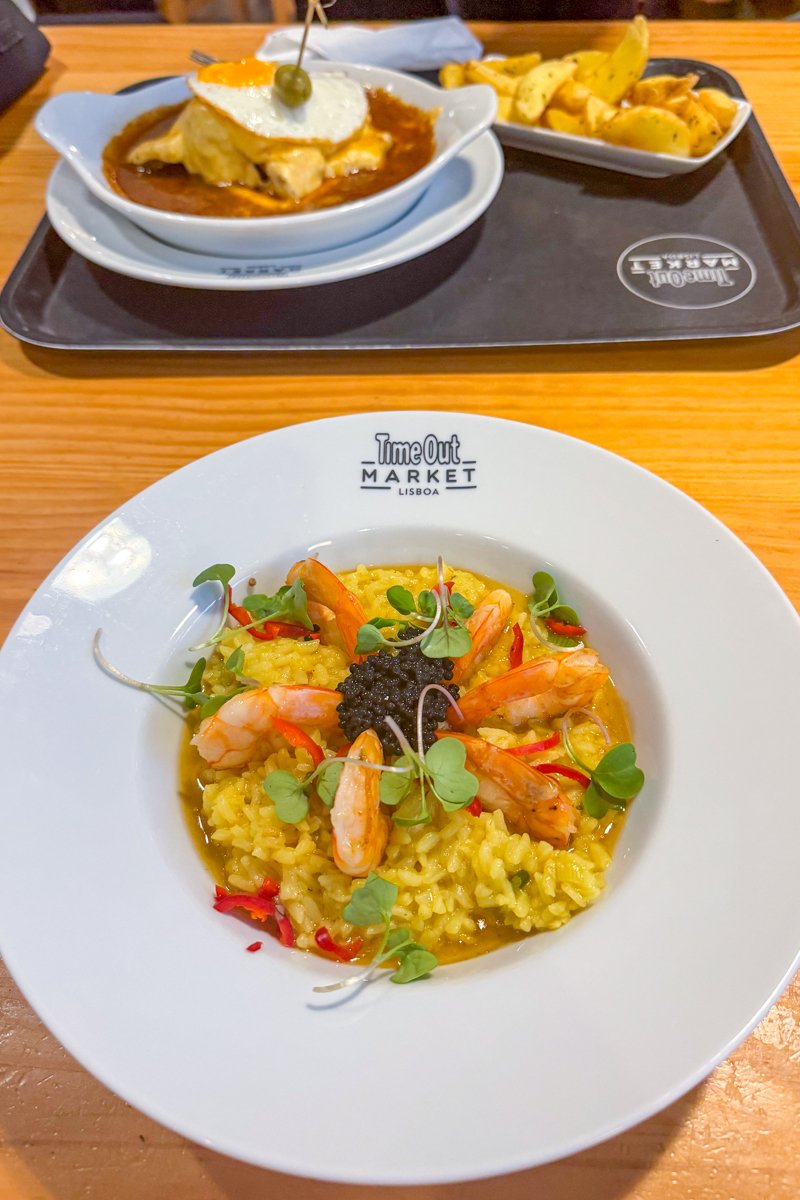 Risotto à la crevette au Time out Market