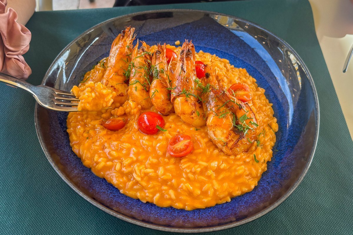 Risotto aux gambas au restaurant Troppo Squisito