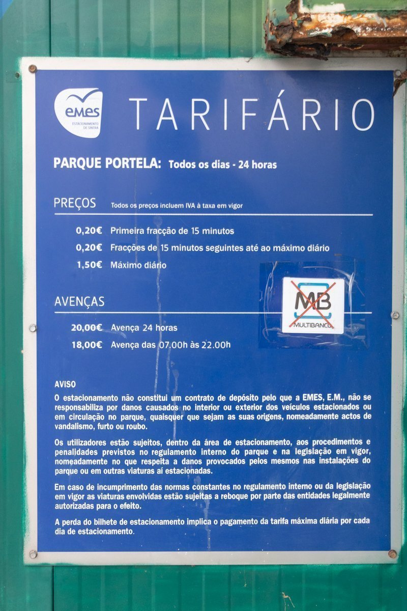 Tarifs du parking